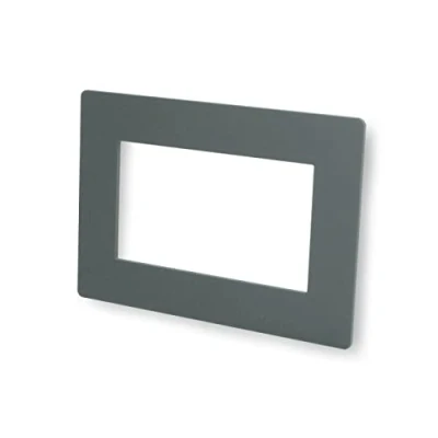 Image of Double Light Switch Surround Acrylic Finger Plate Panel Socket (Grey Matt)