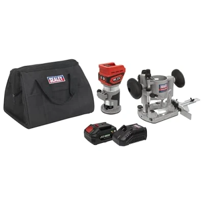 Image of Sealey 20V SV20 Series Cordless Trimming Router Kit 4Ah 1 Battery
