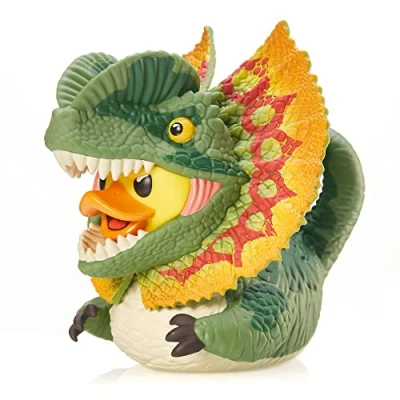 Image of TUBBZ Boxed Edition Dilophosaurus Collectible Vinyl Rubber Duck Figure Official Jurassic Park Merchandise TV, Movies &amp; Video Games