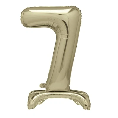 Image of Unique 13237 Giant Standing Foil Number 7 Balloon 76 cm Gold