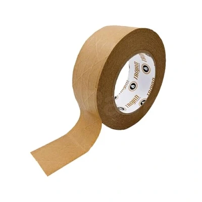 Image of Trojan Packaging Reinforced Self Adhesive Paper Tape, Strong Brown Recyclable Kraft Gummed 48mm x 50m for Heavy Duty Moving Boxes