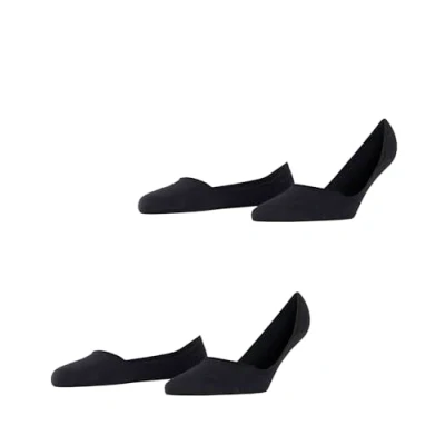 Image of ESPRIT Women&#039;s Cotton Invisible 2 Pack W IN Thin No Show Plain Pairs Liner Socks, Black (Black 3000), 5.5 8