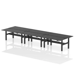 Image of Air B2B 1800x800mm Height Adjustable 6P Bench Desk CP Black/Black