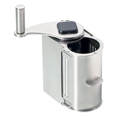 Image of KitchenCraft World of Flavours Rotary Action Parmesan Cheese Grater, Stainless Steel, Silver