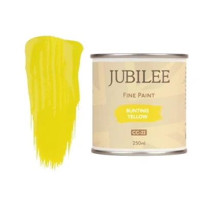 Image of Guild Lane Jubilee Fine Paint Bunting Yellow Furniture, Metal, Fabric, Glass &amp; More Indoor Outdoors Water Based Acrylic 250ml