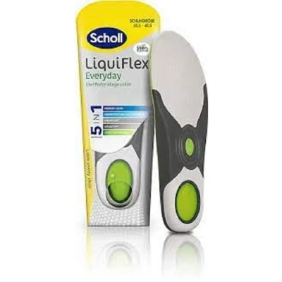 Image of Scholl LiquiFlex Comfort Insoles Extra Support Size L, Better Shock Absorption on The Heel, Odour Inhibiting, Made of Memory Foam with Technology, for Work Shoes, 1 Pair