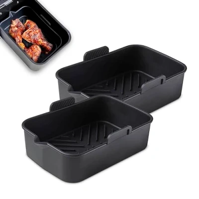 Image of Tower Airfryer Pack of 2 Rectangular Solid Trays
