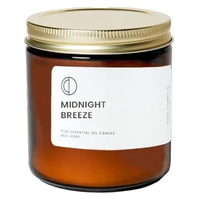 Image of OCTŌ Midnight Breeze Rose Geranium + Patchouli Vetiver Scented Candle. Made with Essential Oils and Soy Wax. 400ml