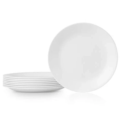 Image of CORELLE Winter Frost White Lunch Plates, Pack of 8