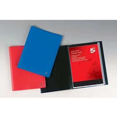 Image of 5 Star Display Book Soft Cover Lightweight Polypropylene 20 Pockets A4 Black