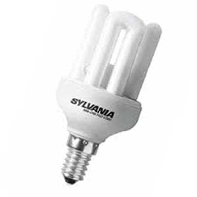 Image of 1x Havells Sylvania 0031562 Quick Start Stick 9 W = 43 E14 840 Cool White Energy Saving Light Bulb 8,000 Hours Mini Lynx Fast 475 lm 4000 K Diameter 45 mm , Length: 113 Compact Instant (MÜ1512)