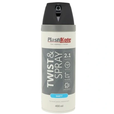 Image of Plasti kote 23101 400ml Premium Spray Paint Matt Black