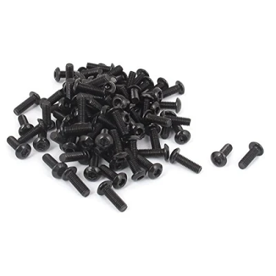 Image of sourcingmap M3x9mm 10.9 Alloy Steel Button Head Hex Socket Cap Screw Bolt 100pcs