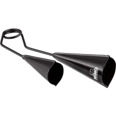 Image of Nino Percussion A Go Bell Instrument 2 Bells with Beater Gift Idea for Children from 4 Years Wood and Aluminium, Natural (NINO505)