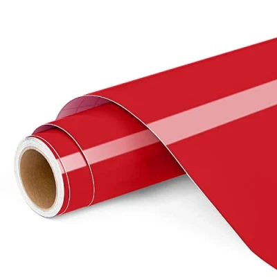 Image of Permanent Vinyl for Cricut, 12&quot;x4ft Red Self Adhesive Roll Cricut and Silhouette Cameo, Party Decoration, Window Stickers, Home Decor