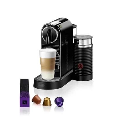 Image of NESPRESSO by De&#039;Longhi Citiz EN267.BAE Coffee Machine &amp; Aeroccino Milk Frother Black, Black