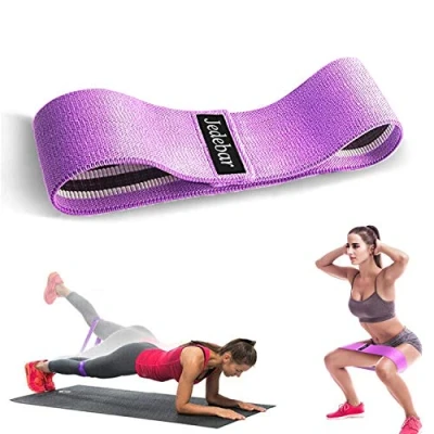 Image of Jedebar Resistance Bands Non Slip Fabric Booty Bands, 3 Strengths Level Optional Fitness Loops for Glutes Hips Legs Yoga Pilates Exercise Physiotherapy and Recovery Workout (Purple Heavy Resistance)