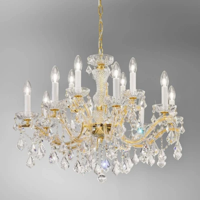 Image of KOLARZ Maria Louise chandelier, 24 ct gold 12 bulb