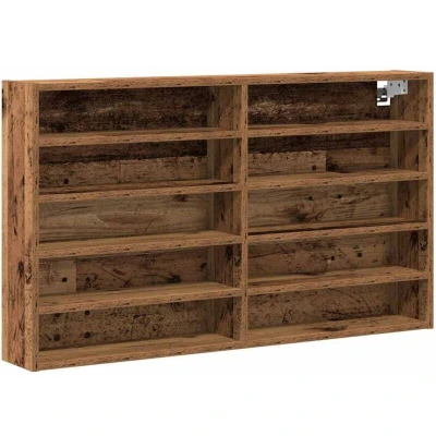 Image of vidaXL Vitrine Cabinet Old Wood 100x15x58 cm Engineered