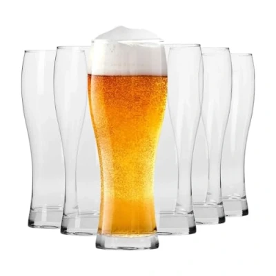 Image of Krosno Tall Craft Beer Pint Glasses Set of 6 500 ML Chill Collection Guinness Glass Drinking Cocktail Perfect for Home, Bar and Kitchen Dishwasher Safe Cups