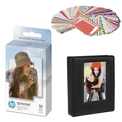 Image of HP Sprocket 2x3 Premium Zink Sticky Back Photo Paper (50 Pack) Compatible with Printers