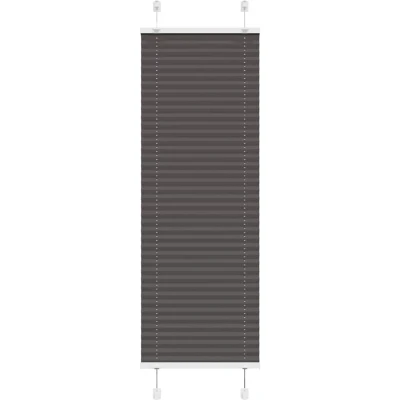 Image of vidaXL Pleated Blind Black 40x100 cm Fabric Width 39.4 Polyester
