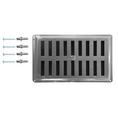 Image of Adjustable Stainless Steel Non Magnetic Ventilation Grille Regulated Air Vent Grid INOX AISI 316, Convection Outlet/Inlet Grille, Diffuser. (23 x 15 cm / 9 6 inches)