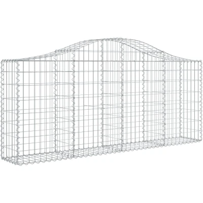 Image of vidaXL Arched Gabion Baskets 18 pcs 200x30x80/100 cm Galvanised Iron
