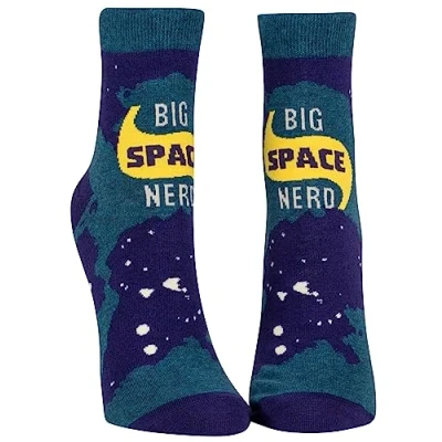Image of Blue Q women&#039;s Novelty Ankle Socks (fit shoe size 5 10), Big Space Nerd, One
