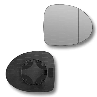Image of Less4spares Replacement Wing Mirror Glass Right Compatible with Renault Twingo 2007 2010 CLIP ON Driver Off side Blind Spot