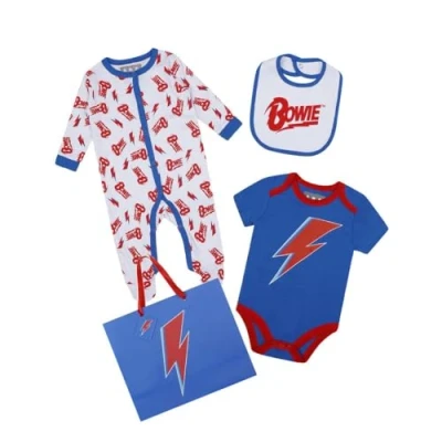 Image of Amplified Baby David Bowie Babygrow Set (Newborn) (White/Blue/Red)