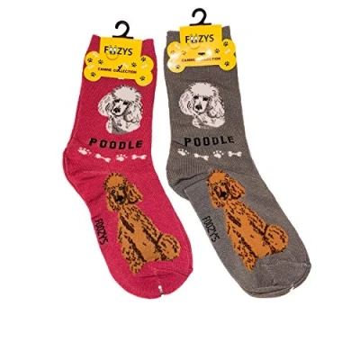 Image of Foozys Unisex Crew Socks Canine/Dog Collection Poodle
