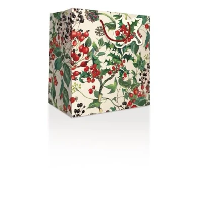 Image of Emma Bridgewater Winter Flowers Medium Gift Bag Christmas Accessory 615597 by Woodmansterne