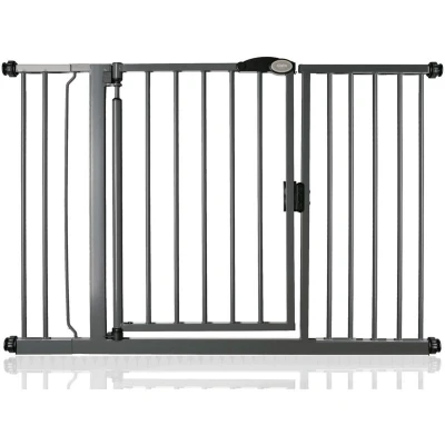 Image of Safetots Pressure Fit Self Closing Stair Gate, 125.4cm 132.4cm, Slate Grey, Auto Baby Safety Barrier for Toddler, Easy Installation