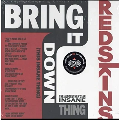 Image of Redskins Bring It Down (This Insane Thing) RSD19 Red vinyl 2019 UK 10&quot; LMS5521266