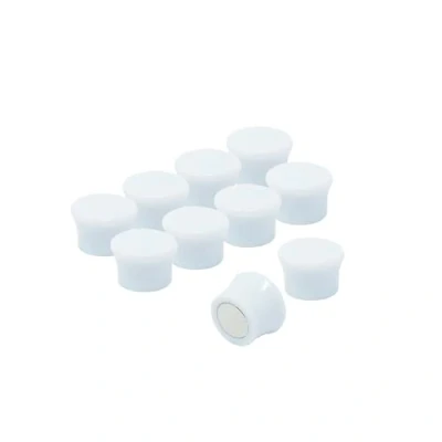 Image of Small High Power White Memo Board Magnets for Fridge, Whiteboard, Noticeboard, Filing Cabinet Pack of 50