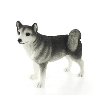 Image of The Leonardo Collection Dog Studies Huskey Figure/Ornament, Resin, Grey &amp; White, H14cm, LP45285