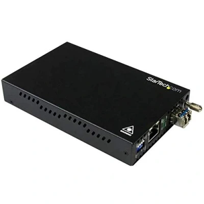 Image of StarTech.com Singlemode (SM) LC Fiber Media Converter for 1Gbe Network 20km Gigabit Ethernet 1310nm with SFP Transceiver (ET91000SM20)