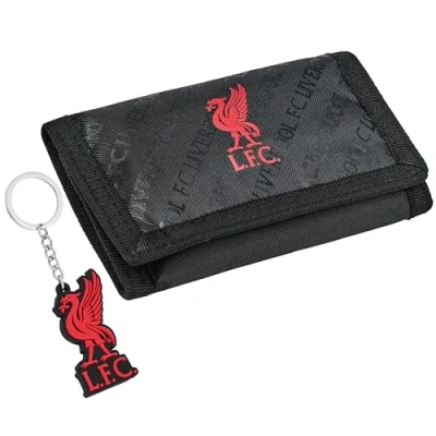 Image of Liverpool F.C. Sports Fan Trifold Wallet Accessories Set with Card Slots &amp; Coin Pocket, Supporters&#039; Gear Football Gifts for Boys