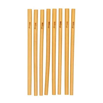 Image of WAKEcup Reusable Bamboo Straws Pack of 8 Biodegradable, Environmentally Friendly Drinking Sustainable, Durable Straw