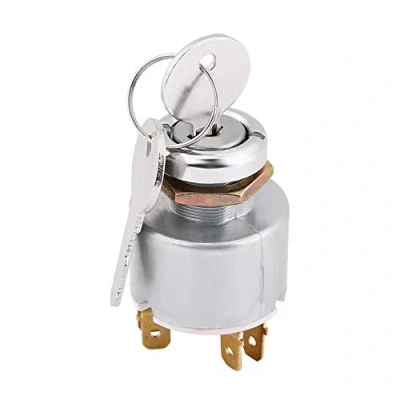 Image of Keenso Ignition Switch, Switch Control 12V Universal Engine Start Car Auto 4 Position ON OFF Controls with Keys Marine
