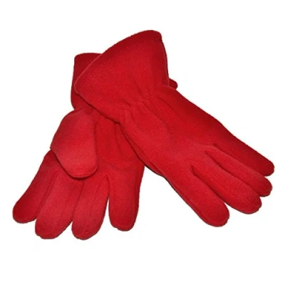Image of Childs Fleece Gloves, Red, Age 5/7