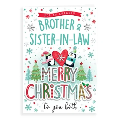 Image of Regal Publishing Modern Christmas Card Brother &amp; Sister in Law 9 x 6 inches