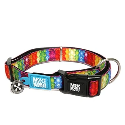 Image of Max &amp; Molly Jelly Bears Smart Id Collar Comfortable Odor Free Neoprene Tag Lost Pet Protection Program Extraordinary Dog Collar, M,34 55cm