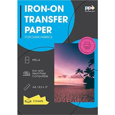 Image of PPD Inkjet T Shirt Transfer Paper A4 for Dark Fabric x 5 Sheets 4
