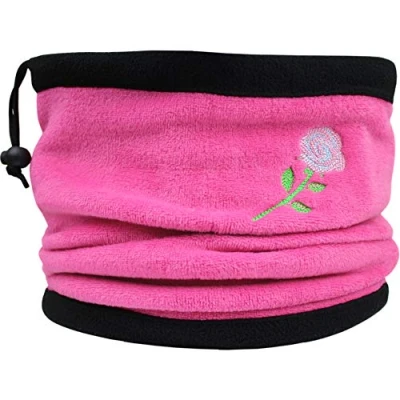 Image of TeddyTs Women&#039;s Tropical Flower Thermal Fleece Snood with Adjustable Toggle (Pink Rose)