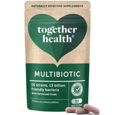 Image of Multibiotic Together Health 36 Farm Grown Fermented Foods Multi Bacterial Strains with 13 Billion CFU Vegan Friendly Made in The UK 30 Vegecaps
