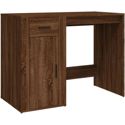 Image of vidaXL Desk Brown Oak 100x49x75 cm Engineered Wood