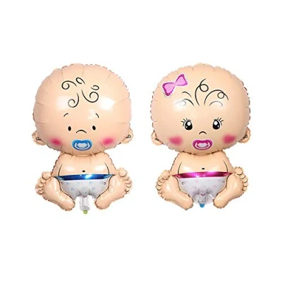 Image of Huture 2PCS 30&quot;x20&quot; International Welcome Baby Shape Jumbo Mylar Foil Balloon Boy Girl Latex Helium Balloons Great for Shower Pregnancy Gender Reveal Wedding Birthday Party Decor Supplies