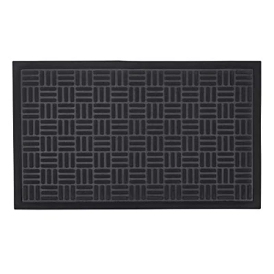 Image of Vinsani® Front Door, Outdoor Anti Slip Entrance Mat Dark Grey 45 x 75cm Waterproof &amp; Washable Heavy Duty Dirt Trapper Non Carpet for Doorstep, Hallway, Entry, Kitchen, Bedroom